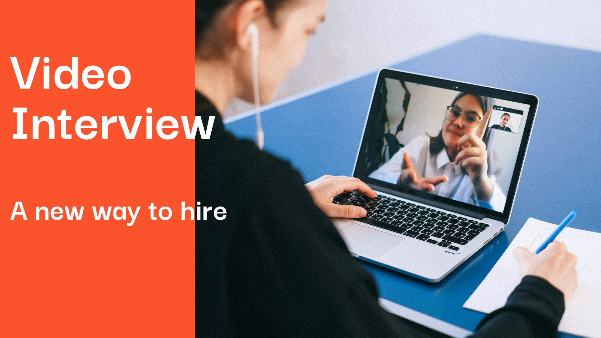 A hiring manager using the Evalufy platform on a tablet to review AI-powered insights from a candidate's video submission.